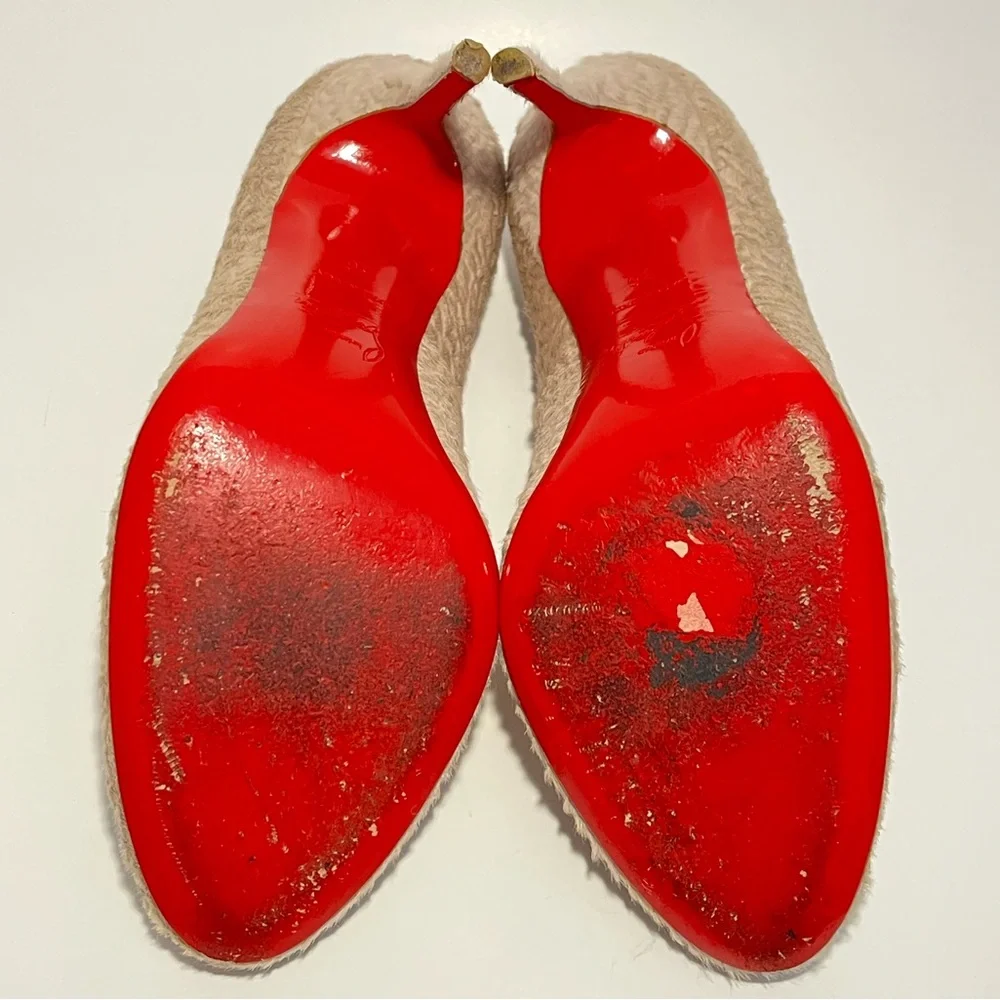 Christian Louboutin Size 36 Fifi Astrakan Hair Round Toe Pumps Authentic COA - Picture 11 of 13